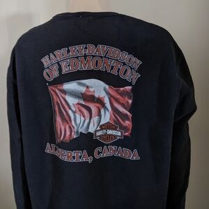 Harley Davidson Motorcycle Alberta Black crewneck sweater, size large
